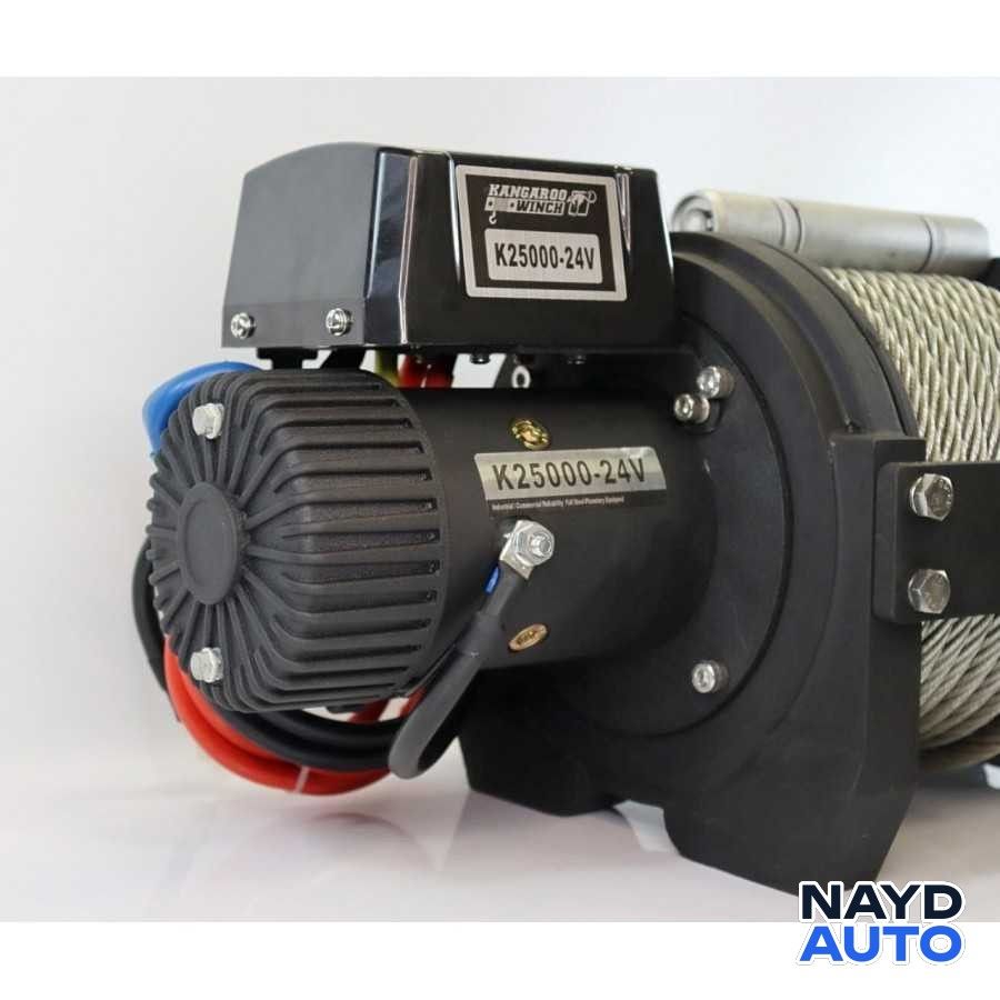 Лебедка KangarooWinch K25000SR синтетично въже 24V — снимка 2